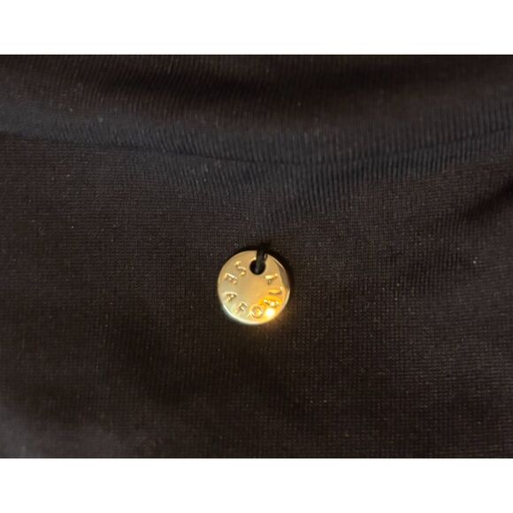 EUC Seafolly Collective Zip Front Surfsuit Rashguard, Black w/ Gold Zip, Sz 12 - Picture 7 of 7